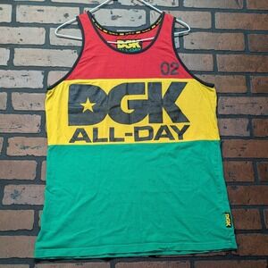 DGK Men's M Vintage Y2K Rasta Colorblock Skate Streetwear Dirty Ghetto Kids